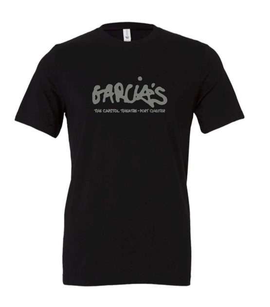Black Garcia's T-shirt w/ Silver Shimmer Logo