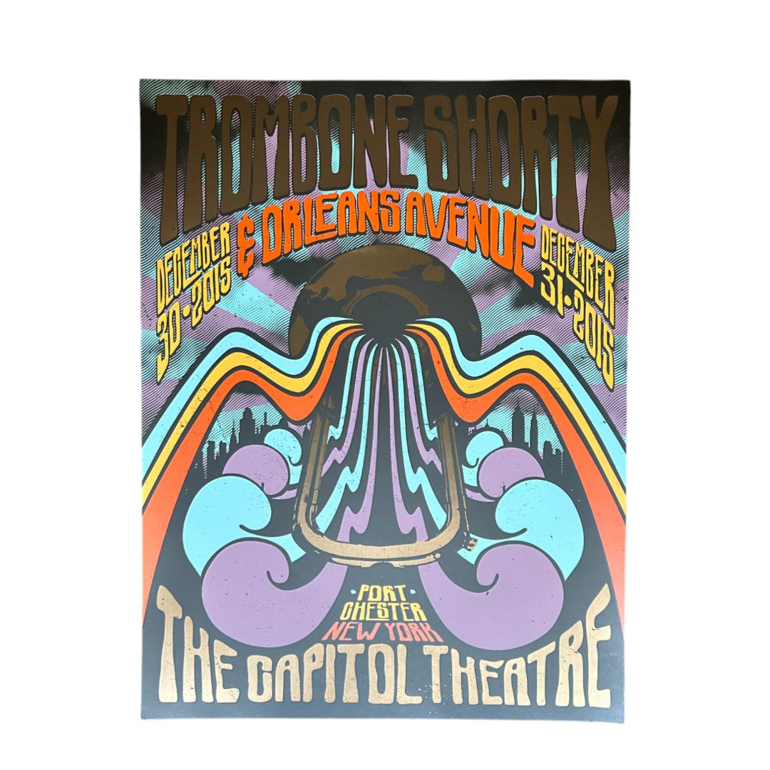 Trombone Shorty Live at The Capitol Theatre December 2015 Foil Poster