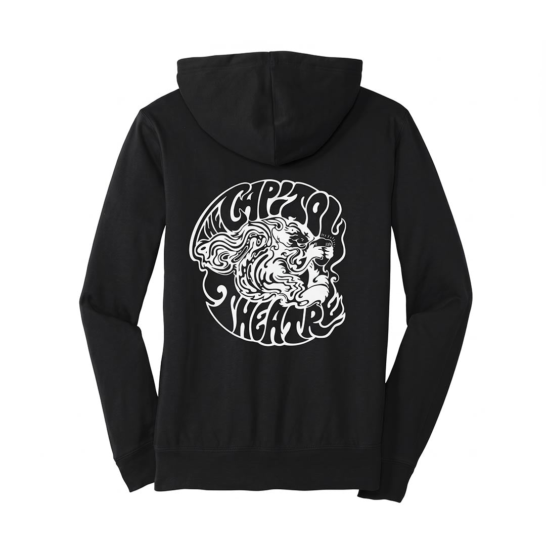 Black Lightweight Cap Squirrel Logo Hoodie