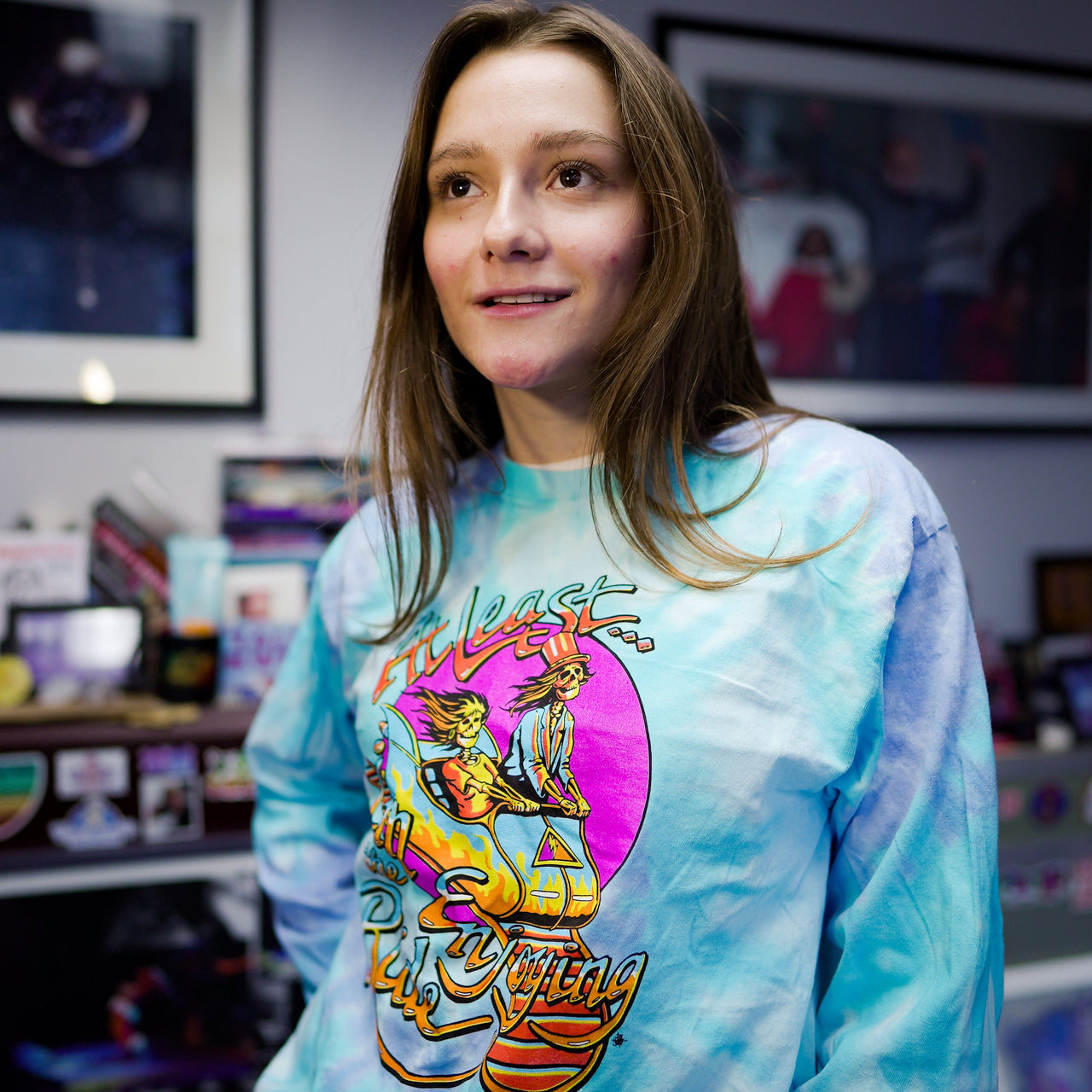 Enjoying the Ride Throwback Long-Sleeve Tie Dye T-Shirt