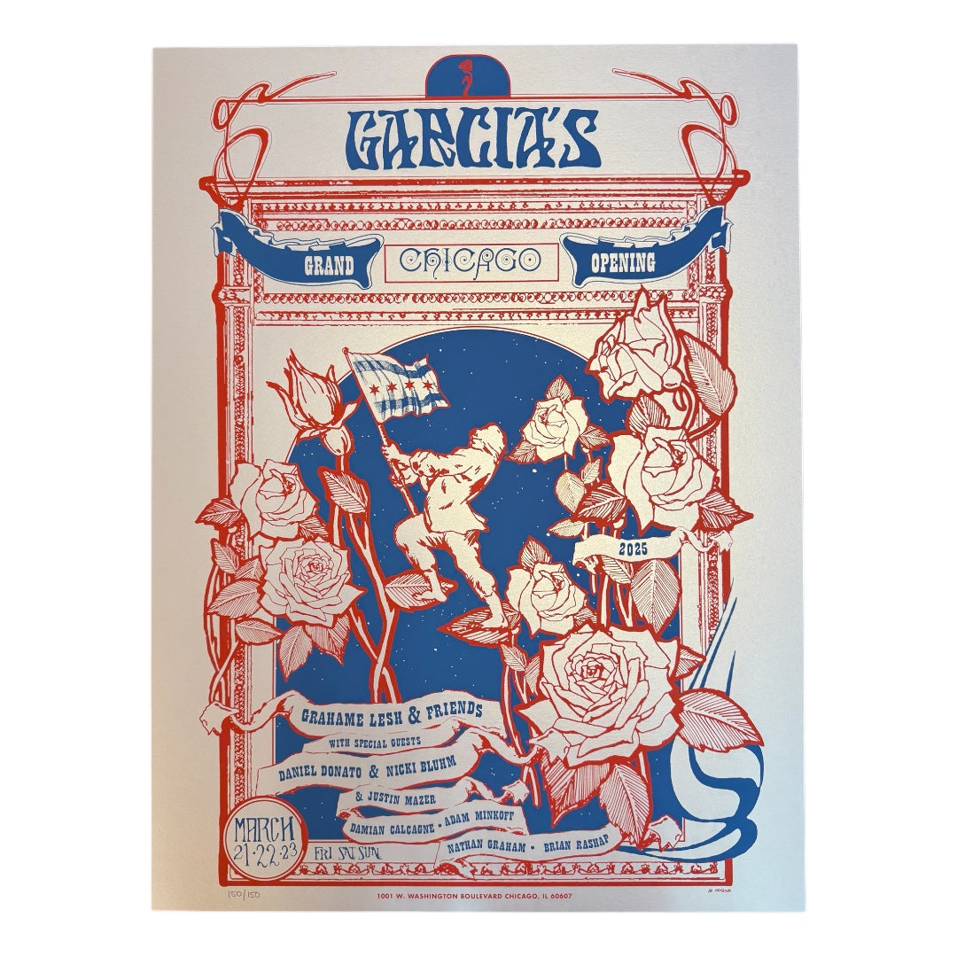 Grahame Lesh & Friends / Garcia's Chicago Opening Weekend Poster: Shimmer Edition