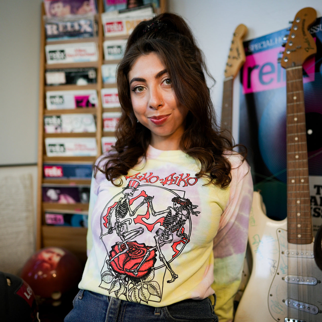 Aiko Aiko Throwback Long-Sleeve Tie Dye T-Shirt